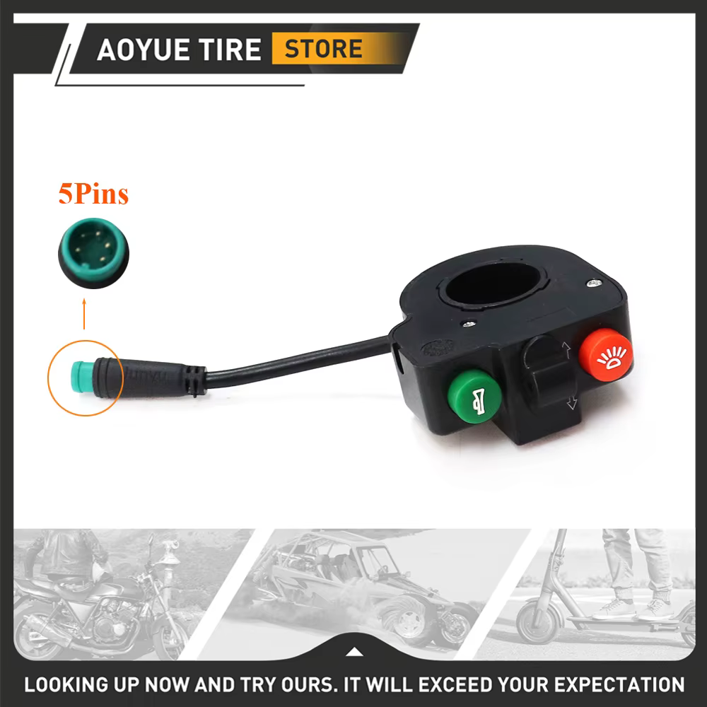 Scooter électrique étanche guidon phare klaxon clignotant interrupteur pour KUGOO M4/PRO