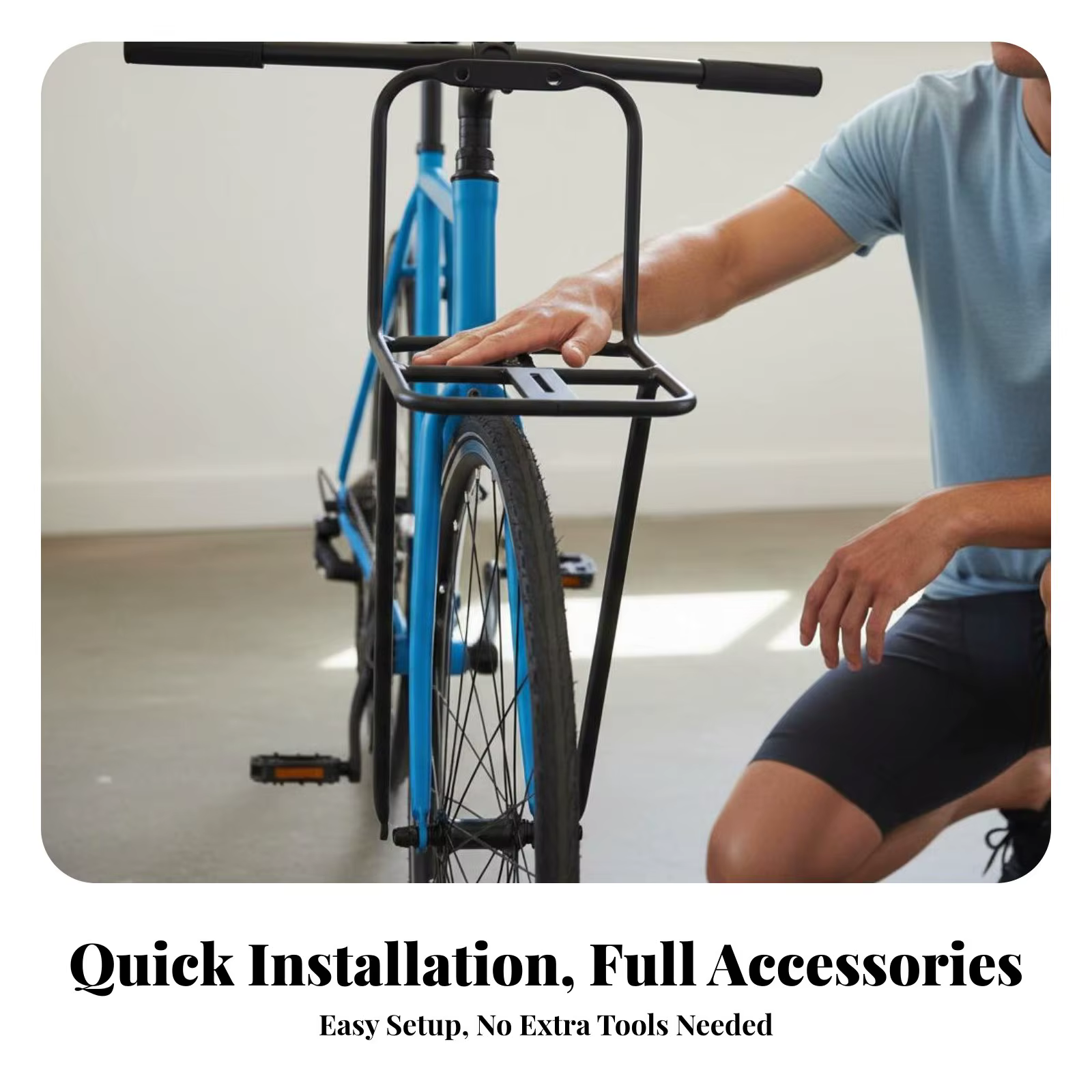 Porte-bagages avant pour vélo, porte-sacoche avant en aluminium léger, durable et robuste, idéal pour les navetteurs et les trajets quotidiens