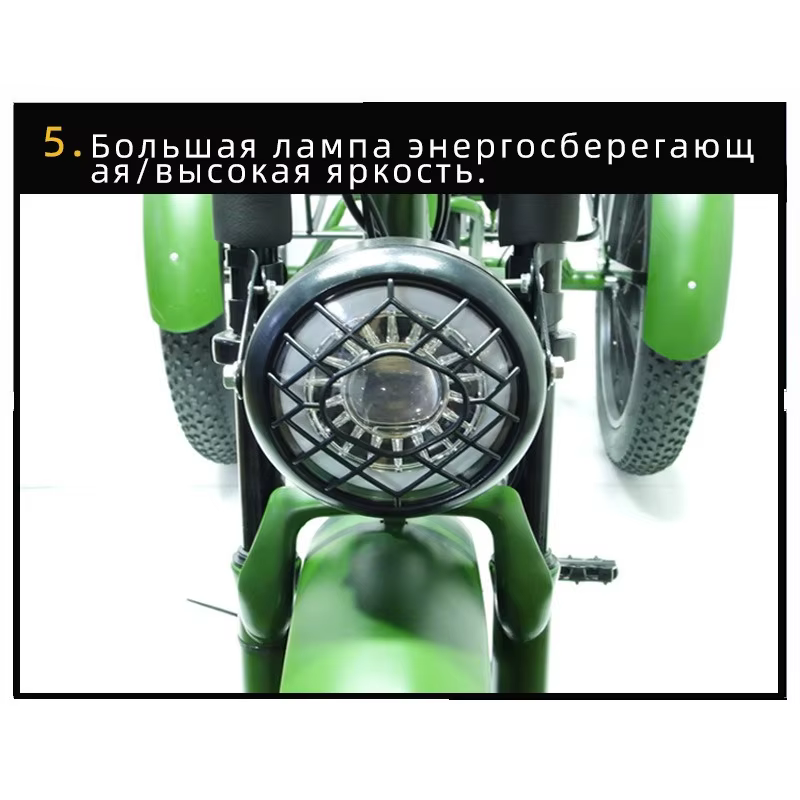 Tricycle électrique 750W, 24 pouces, 7 vitesses, pneus larges, batterie lithium 48V18AH, tricycle cargo robuste pour adultes, capacité 200 kg