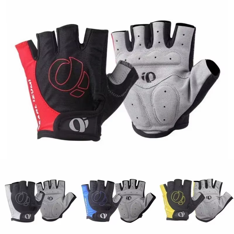 Gants de cyclisme demi-doigt-coussin de paume en silicone antidérapant