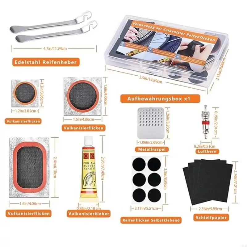 Kits de réparation de pneus de vélo portables avec leviers
