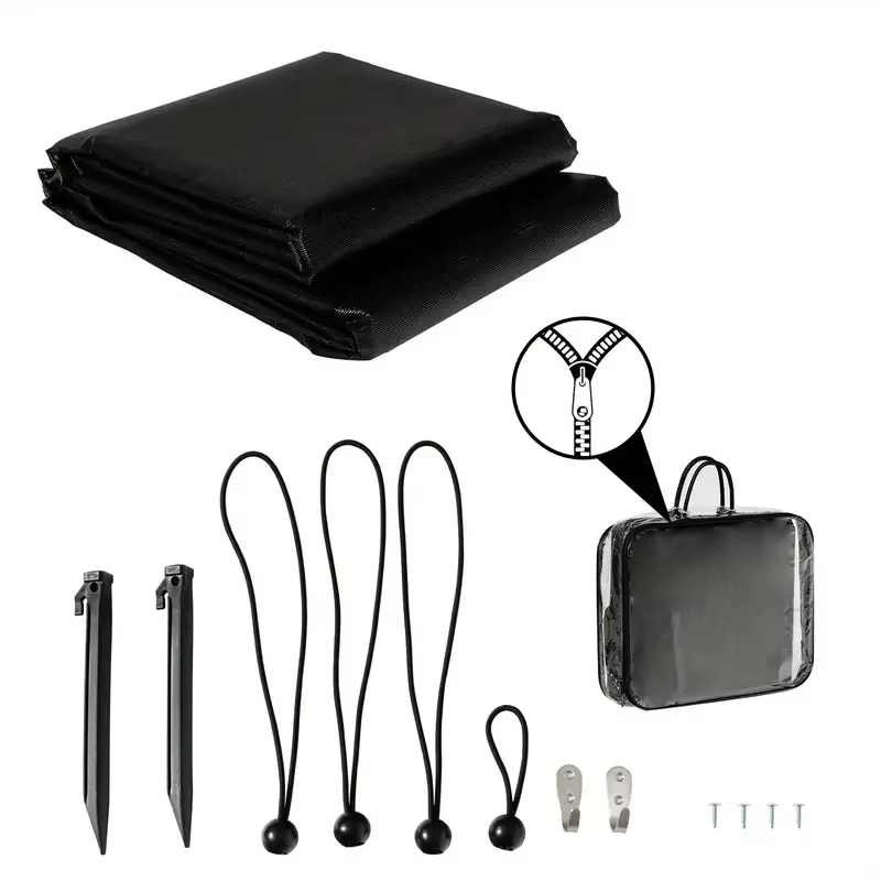 Kit de protection solaire et d'intimité pour auvent de caravane 9 x 7 pieds, écran en maille anti-vent et anti-moustiques pour l'extérieur de la voiture