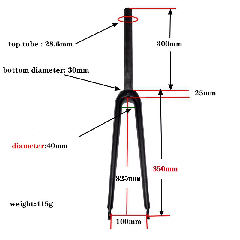 650C course vélo de route brillant mat 3K UD fourche entièrement en Fiber de carbone piste