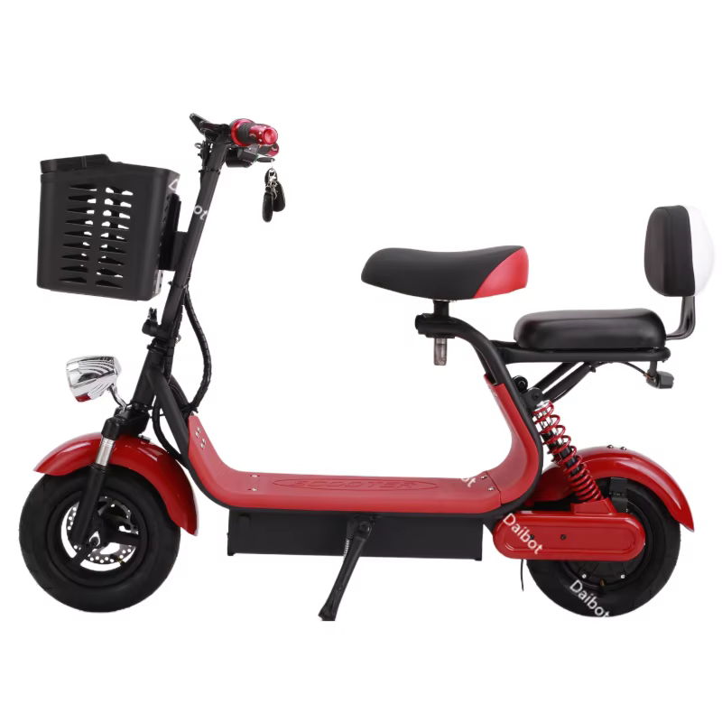 1000W Scooter de mobilité pliant 2 roues petit pour les personnes âgées voyage Double Absorption des chocs 2 places