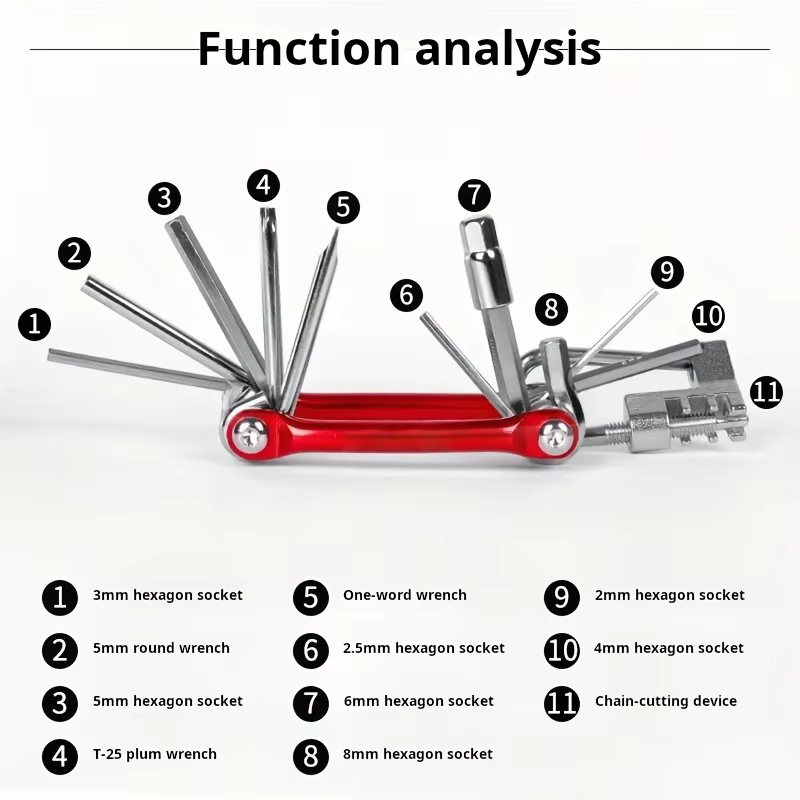 Kit de réparation de vélo multifonction