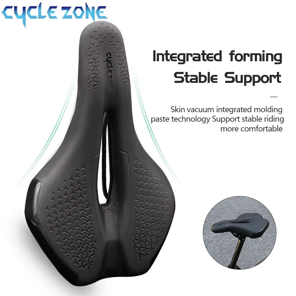 Selle de vélo antichoc en cuir PU respirant creux