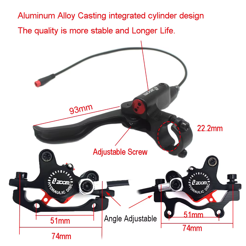 ZOOM vélo Scooter électrique mise hors tension contrôle huile hydraulique étrier de frein à disque 2200 1200mm pour Zero 10X 11X KUGOO G Booster G1
