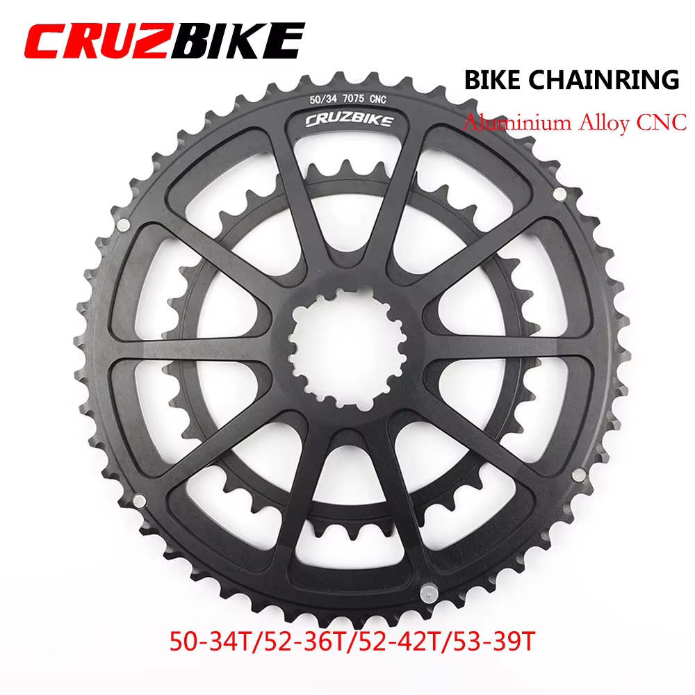 Plateau de pédalier double CRUZbike pour vélo de route 50-34T 52-36T 52-42T 53-39T