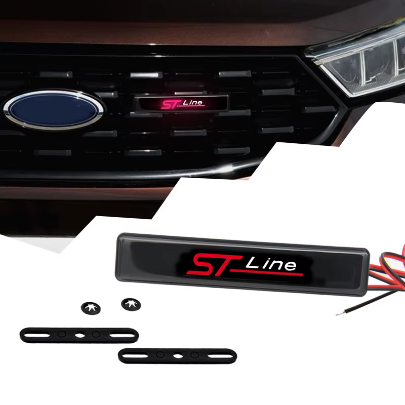 Accessoires de voiture lumières LED calandre de capot avant ST ligne emblème Badge décor pour Ford Focus 2 3 Kuga MK3 MK4 Fiesta Mondeo