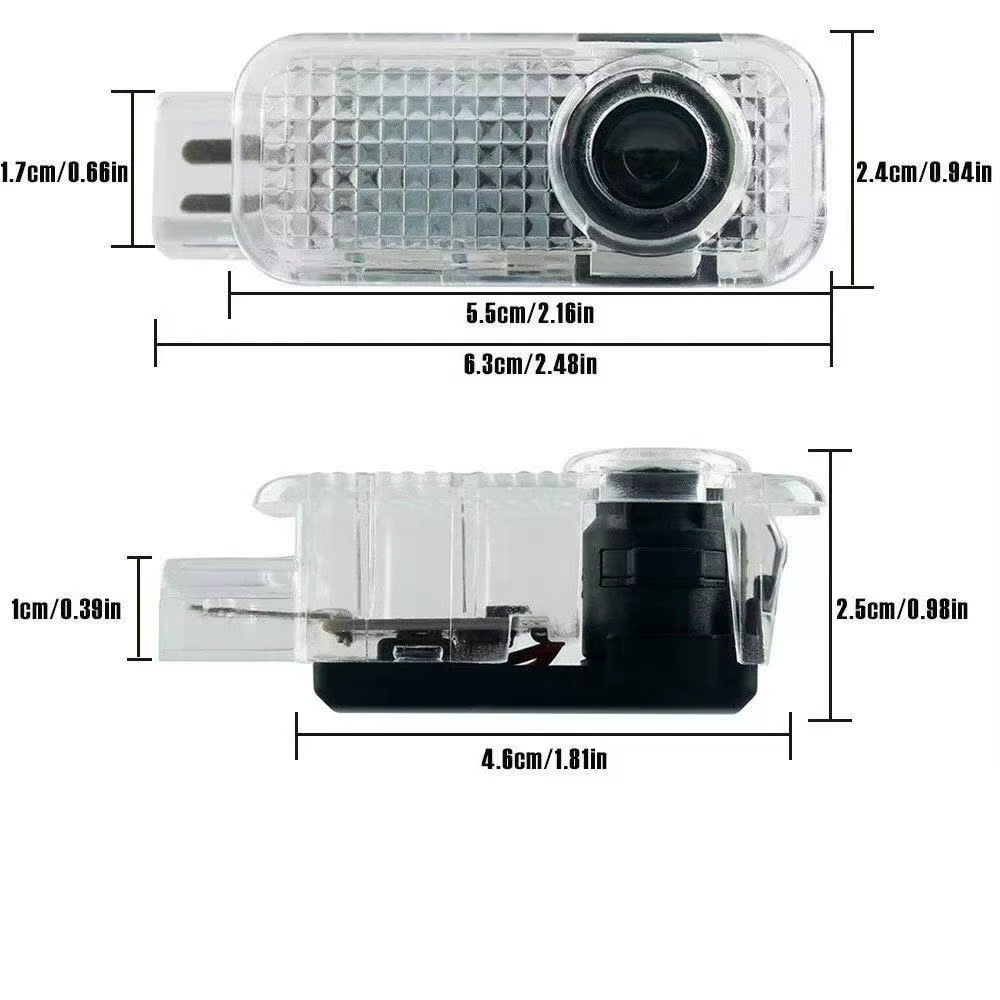 2 pièces Accessoires de lumière de bienvenue pour logo de porte de voiture pour Audi QUTTRO Sline A1 A3 A4 A5 A6 A7 Q3 Q5 Q7 TT B5 B6 B7 8P 8V 8P 8L S3 S4
