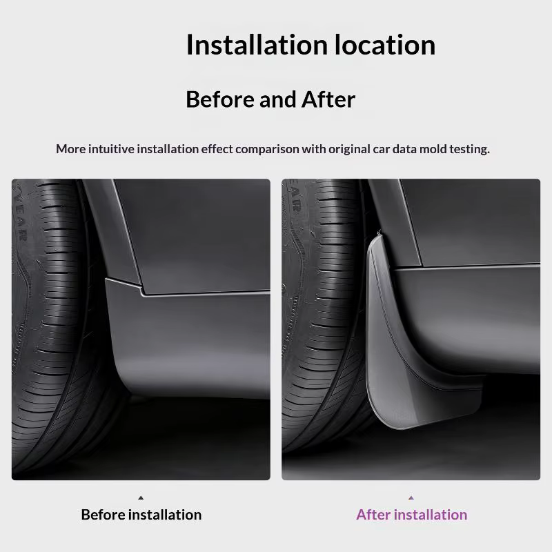 Garde-boue pour voiture pour Model Y Model 3, accessoires avant et arrière, garde-boue anti-éclaboussures, gardent la peinture propre par tous les temps