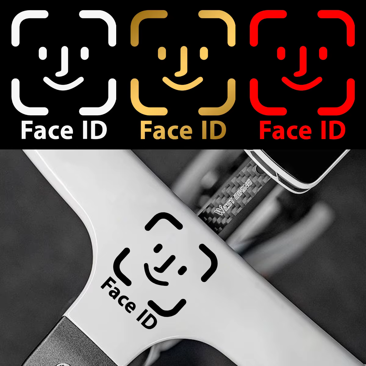 Autocollants amusants pour déverrouiller le système d'identification faciale