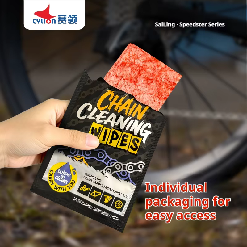 Lingettes de nettoyage jetables pour chaîne de vélo