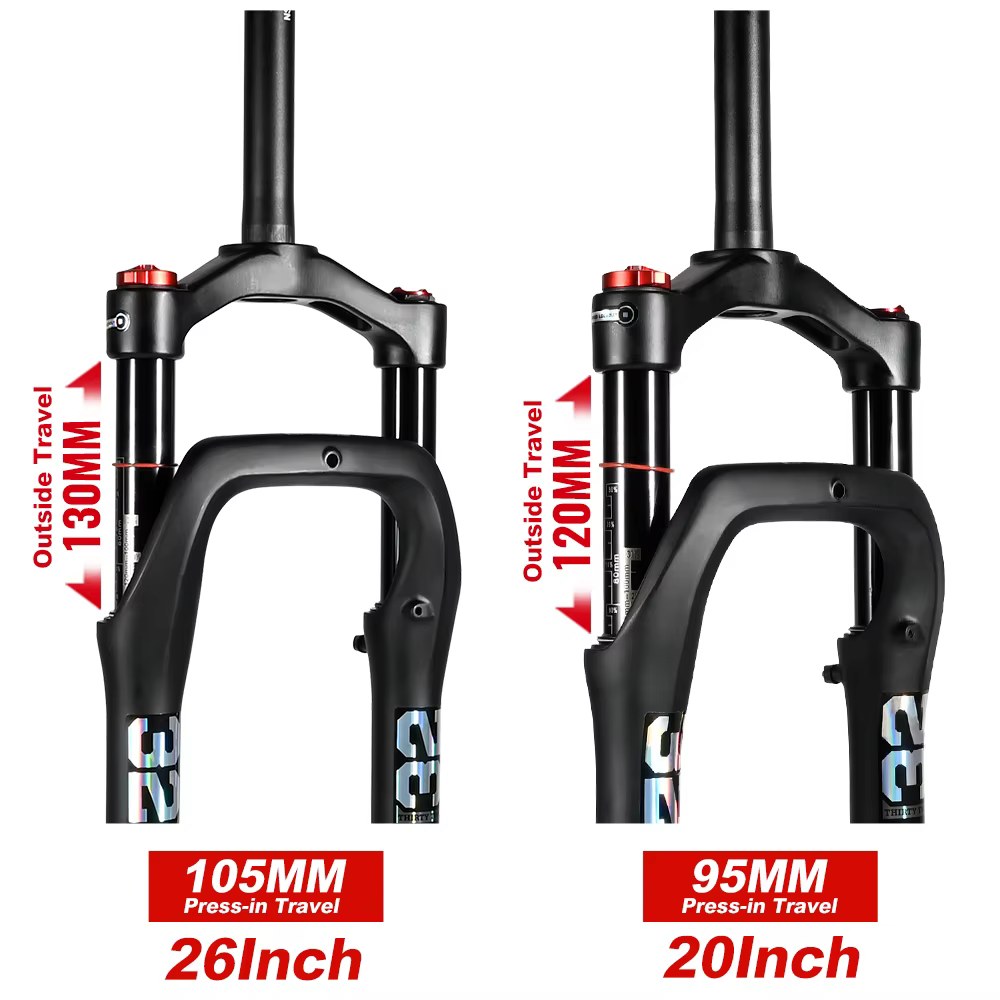 Nanlio – fourche de Suspension Fat Bike 20/26 pouces