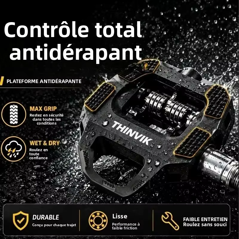 Pédales de vélo sans clip double face THINVIK SPD-SL
