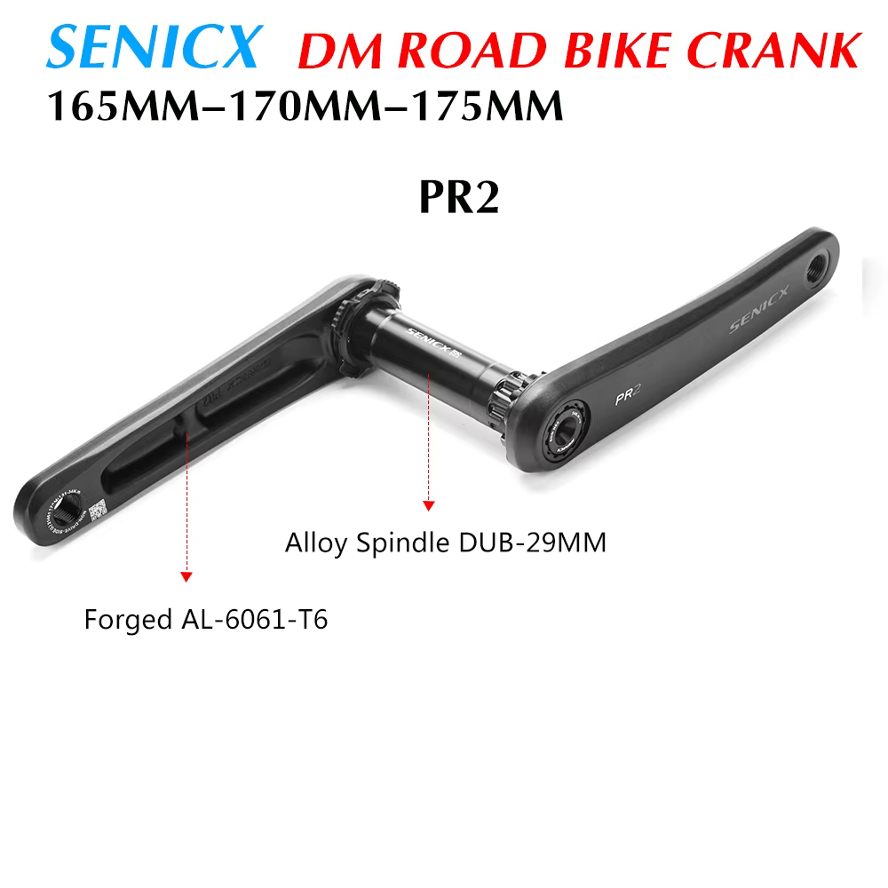Pédalier de vélo de route SENICX – Bras 165/170/175 mm pour 10/11/12 vitesses | Compatible avec le support inférieur