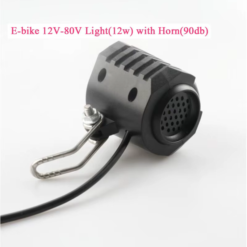 SZFJ Ebike E-Bike 36V 48V 60V 72V Vélo Électrique Lumière avec Klaxon Étanche IPtage sauna lumière klaxon ensemble avant sauna lumière 3W D-021