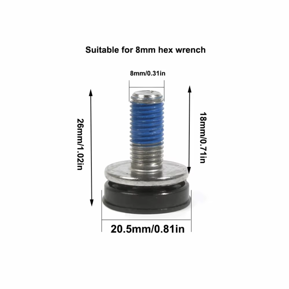 Vis de fixation de manivelle de vélo M8 avec capuchons, vis de fixation de boîtier de pédalier en acier haute résistance, longueur 18mm pour FSA/ Suntour/ Prowheel, 8 pièces